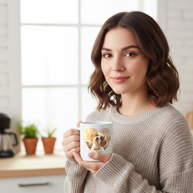 Grande Tasse Heart-Shaped Dog Design – “Happiness on Four Paws” (Créateur téléchargé)