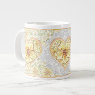 Grande Tasse Hibiscus & dentelle JAUNE