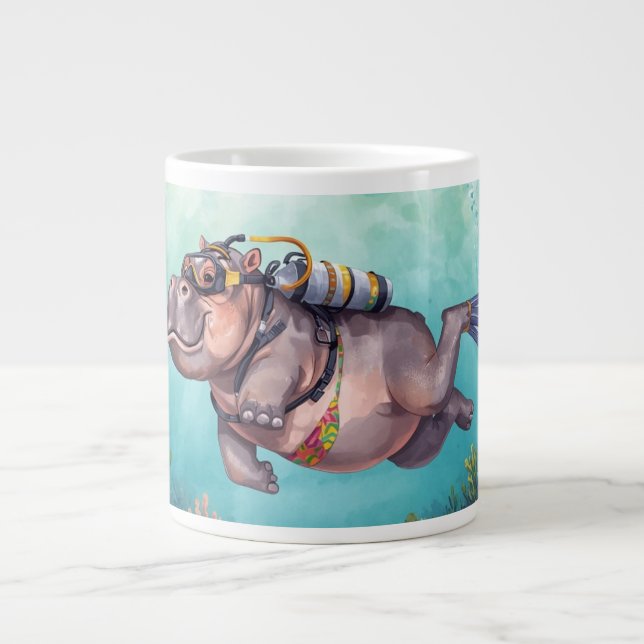 Grande Tasse Hippopotame en plongée sous-marine (Devant)