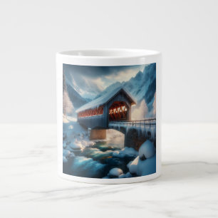 Grande Tasse Hiver, pont enneigé et rivière
