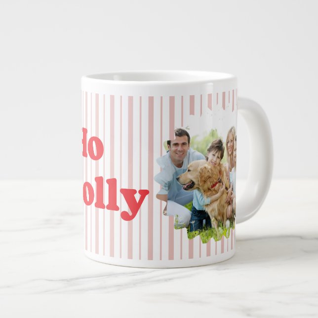 Grande Tasse Ho Ho Ho Joyeux Noël Rayé (Devant droit)