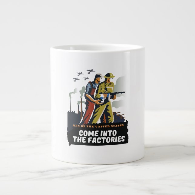 Grande Tasse Hommes des États-Unis, affiche WW2 (Devant)