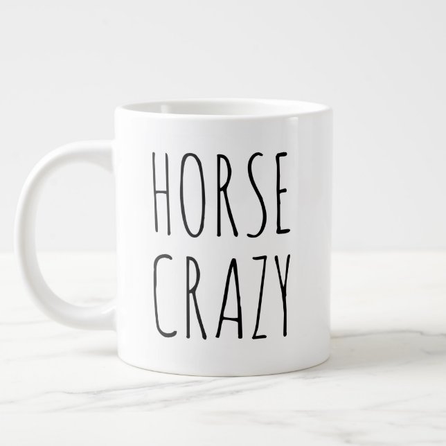 Grande Tasse "Horse Crazy" Simple Moderne Agritourisme (Gauche)