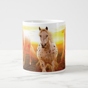 Grande Tasse Horses at sunset throw pillow
