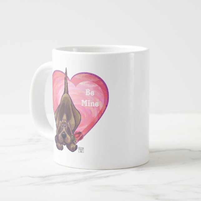Grande Tasse Hound Dog Valentine's Day (Devant gauche)