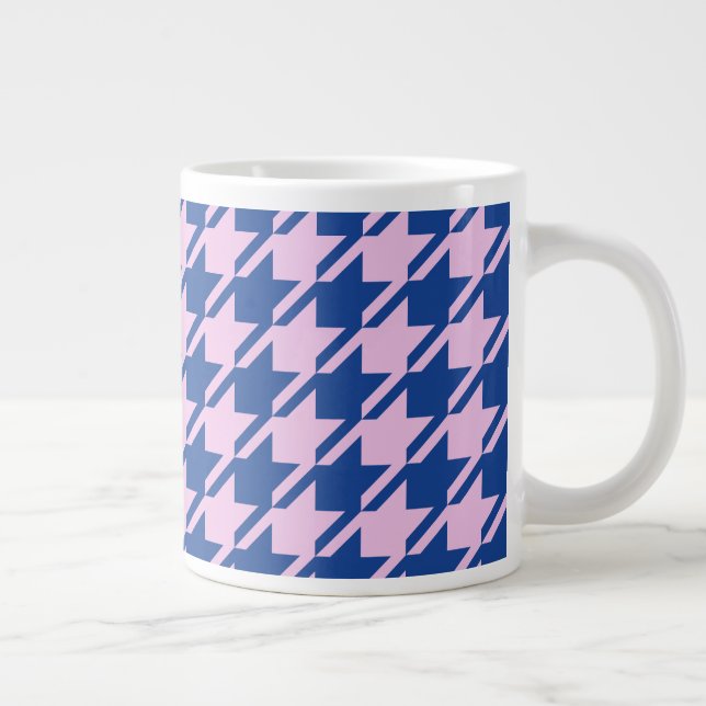 Grande Tasse Houndstooth rose+Blue Big Motif (Droite)