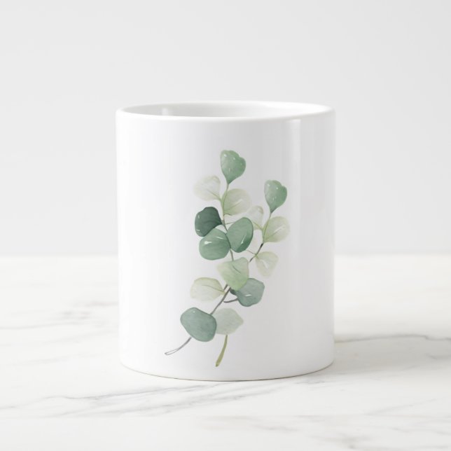 Grande Tasse Housse de couette Feuilles de Pastel Eucalyptus Ve (Devant)