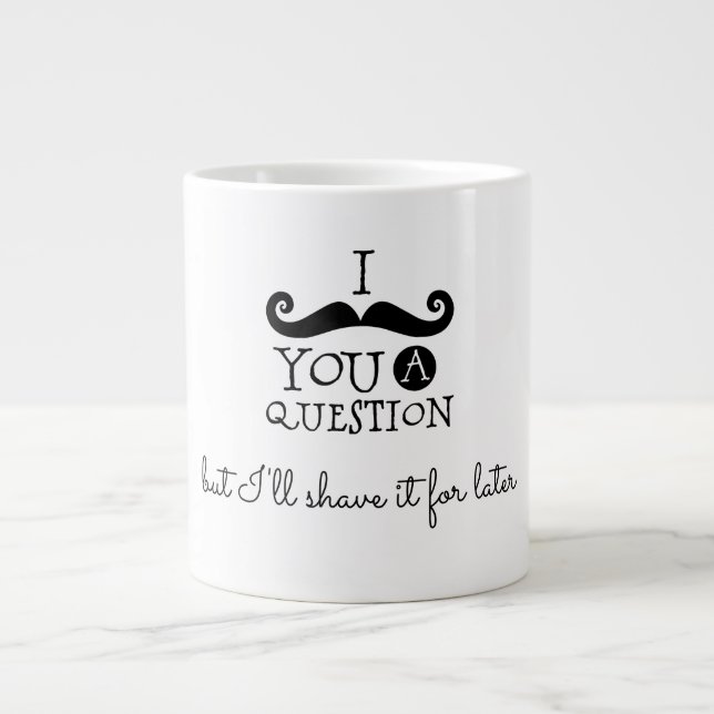 Grande Tasse Humour à la Moustache Noire (Devant)