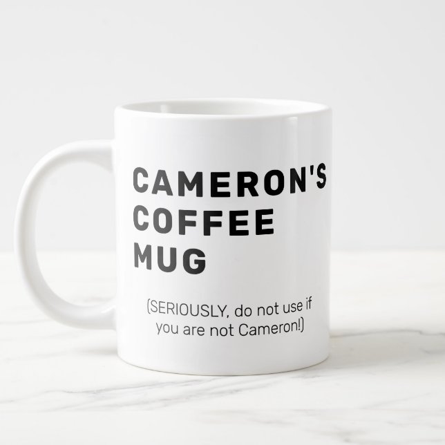 Grande Tasse Humour amusant Sarcasme personnalisé Typographie m (Gauche)