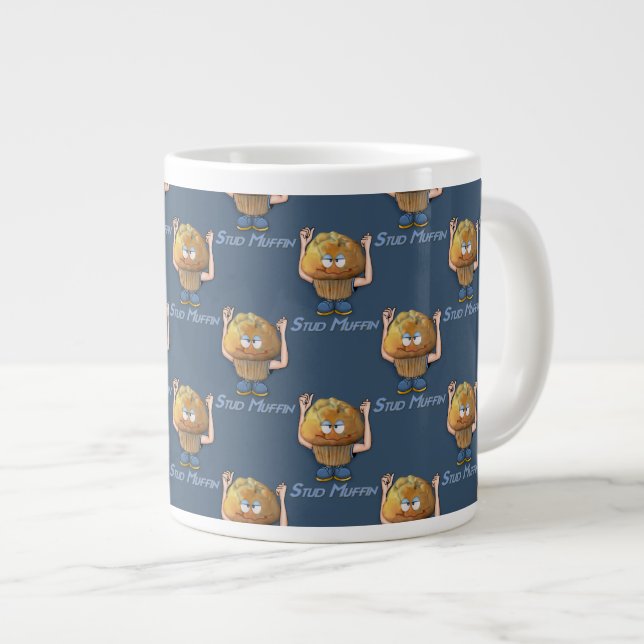 Grande Tasse Humour bourré de muffin (Devant droit)