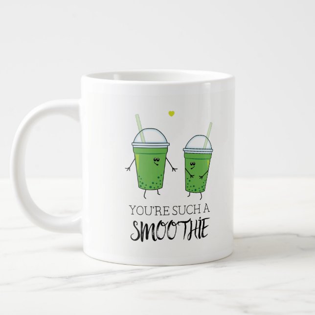 Grande Tasse Humour de pied Flirter Green Smoothies Cartoon (Gauche)