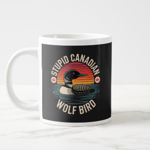 Grande Tasse Humour d'oiseau fou de loup canadien