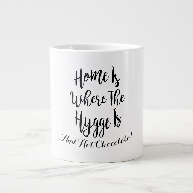 Grande Tasse Hygge Accueil Typographie Chocolat Chaud (Devant)