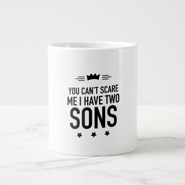 Grande Tasse I have two sons funny fathers and mothers day gift (Devant)