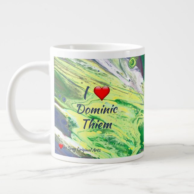 Grande Tasse I Love Dominc Thiem Abstrait Personnaliser (Gauche)