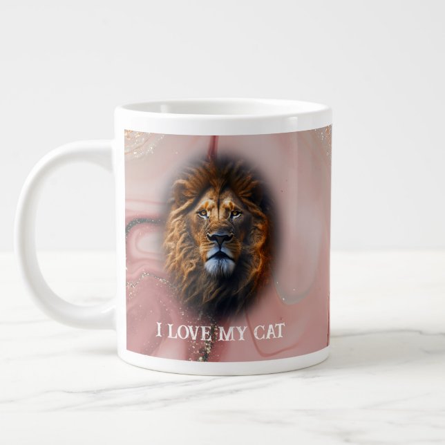Grande Tasse "I Love My Cat" Spécialité personnalisée Marbre &  (Gauche)