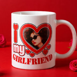 Grande Tasse I Love My Girlfriend Photo Texte personnalisé