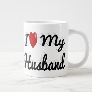 Grande Tasse I Love My Husband mignon texte noir