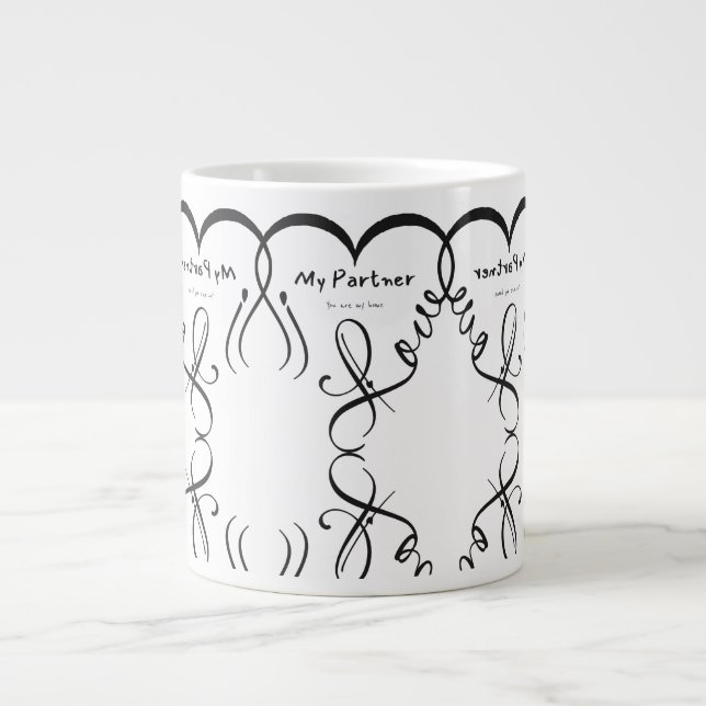 Grande Tasse I love my partner • You are my home (Devant)
