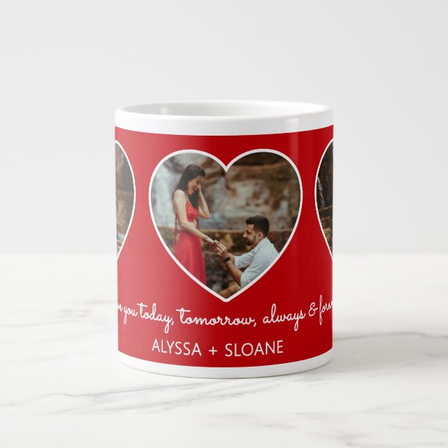 Grande Tasse I Love You Always & Forever 3 Heart Photos (Devant)