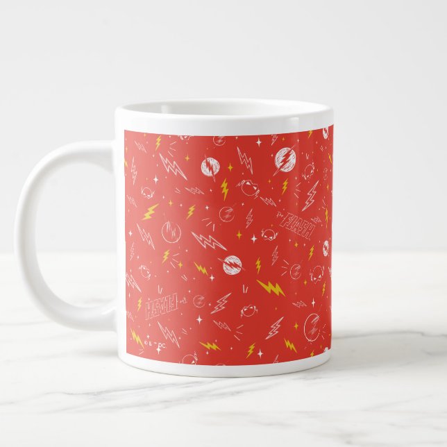 Grande Tasse Icône de foudre Flash et motif de gribouillis (Gauche)