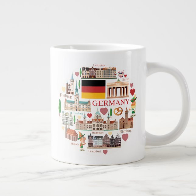 Grande Tasse Icônes de voyage en Allemagne (Droite)