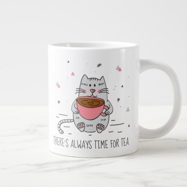 Grande Tasse Il y a toujours du temps pour le thé, Chat (Droite)