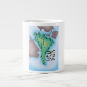 Grande Tasse Île de Falster Danemark affiche de voyage.