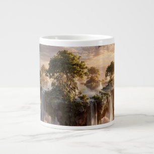 Grande Tasse Îles flottantes surréalistes avec cascades