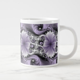 Grande Tasse Illusion Lilac Abstrait Floral Fractal Art Imagina