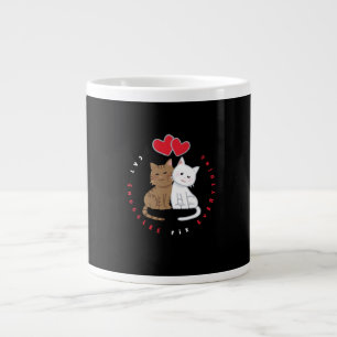 Grande Tasse Illustration d'amour de chat mignon câlin 