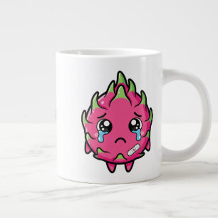 Grande Tasse Illustration de cartoon de fruit de dragon triste 
