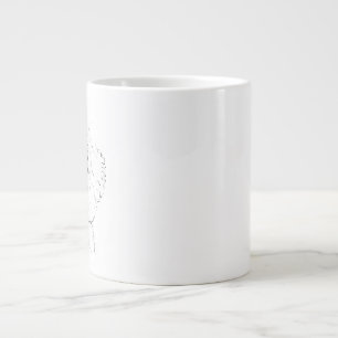 Grande Tasse Illustration de chien caniche mignon, dessinée à l