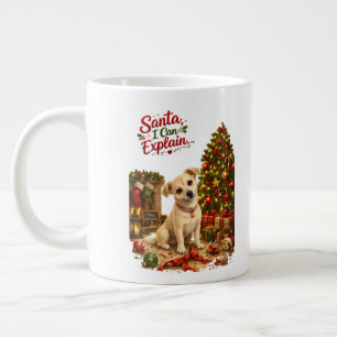 Grande Tasse Illustration de chien de Noël amusante