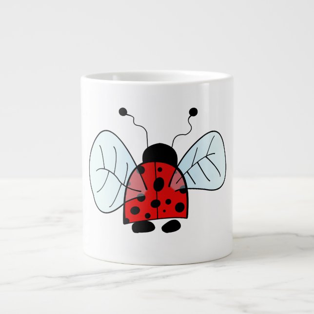 Grande Tasse Illustration de coccinelle mignonne (Devant)