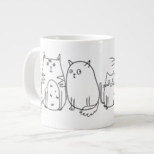 Grande Tasse Illustration de dessin artistique de la chat gang 