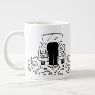 Grande Tasse Illustration de la mécanique automobile sur un