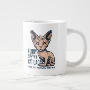 Grande Tasse Illustration de papa chat Sphynx drôle