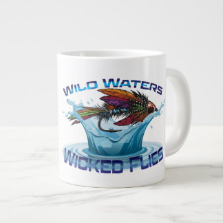 Grande Tasse Illustration de pêche à la mouche Eaux Sauvages, M