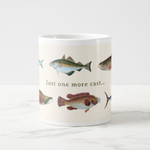Grande Tasse Illustration de poisson vintage colorée