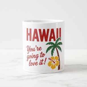 Grande Tasse Illustration de voyage des îles hawaïennes rétro v