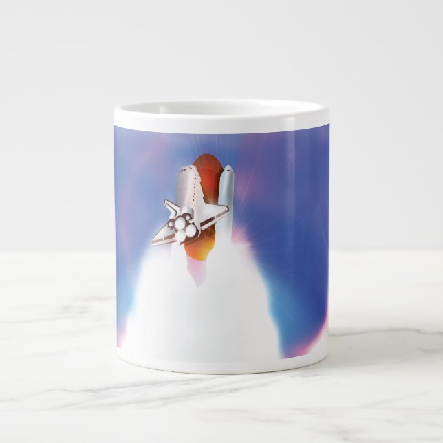 Grande Tasse Illustration du lancement de la navette spatiale (Devant)