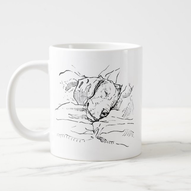 Grande Tasse Illustration d'un Amoureux de Beagle  (Gauche)