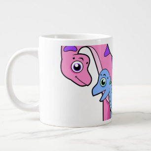 Grande Tasse Illustration D'Un Brachiosaurus Mère Et Enfant.