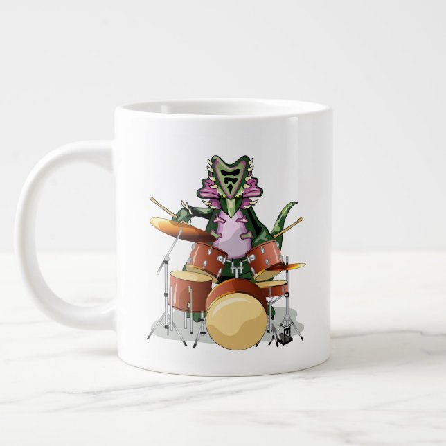 Grande Tasse Illustration D'Un Chasmosaurus Jouant Aux Tambours (Gauche)