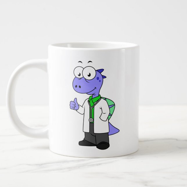 Grande Tasse Illustration D'Un Médecin Spinosaure. (Gauche)