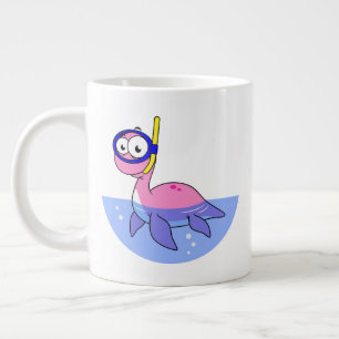Grande Tasse Illustration D'Un Monstre De Loch Ness De Snorkeli