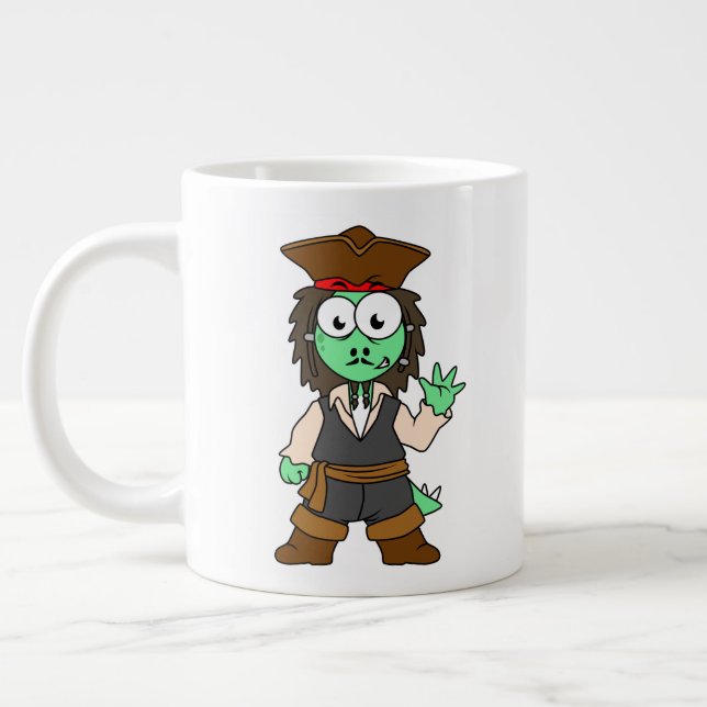 Grande Tasse Illustration D'Un Pirate De Stegosaurus, Jack Spar (Gauche)
