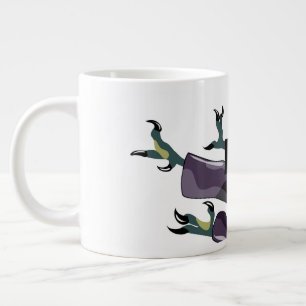 Grande Tasse Illustration D'Un Rapteur Qui Fait Du Karaté.