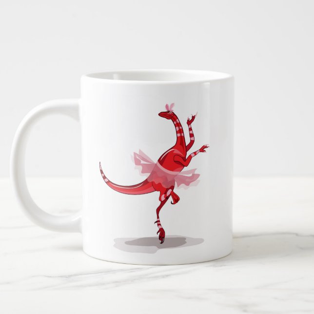 Grande Tasse Illustration D'Un Raptor Danseur Ballerina. (Gauche)